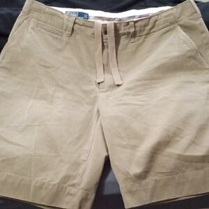 Nwot Polo By Ralph Lauren Drawstring Chino Shorts Sz38 nice Tan Color Prestine🔥